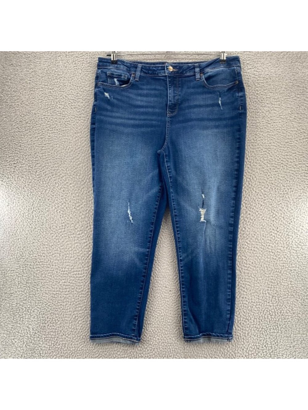 NYDJ Jeans Womens 16 Blue Medium Wash Denim Lift Tuck Stretch Slimming Cuffed